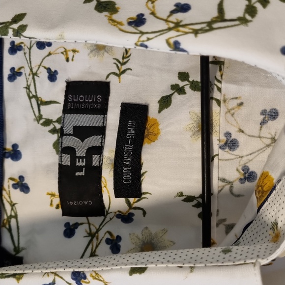 Le 31 Simons | Wildflower Bouquet Print Whitw Button Up Dress Shirt - Picture 2 of 6